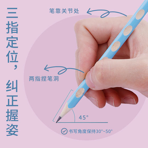 【矫正握姿洞洞铅笔 买一送一】洞洞笔铅笔削笔器小学生幼儿园加粗矫正握姿2BHB儿童初学者套装一年级练写字文具练字用品装组合 商品图2