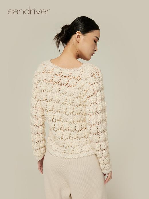 羊绒桑蚕丝手钩外套 SJF94W130W 商品图2