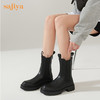 【新品特惠】safiya/索菲娅秋冬酷飒2022冬季新款英伦防泼水厚底增高切尔西靴SF24116091 商品缩略图4