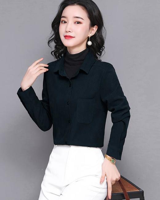 2022秋磨毛宽松遮肉显瘦加厚外搭长袖衬衫 TYL2018 商品图5