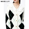 NEELLY纳俪商场同款撞色气质菱格毛衣开衫女单排扣秋季宽松毛衣N22091A01121 商品缩略图3