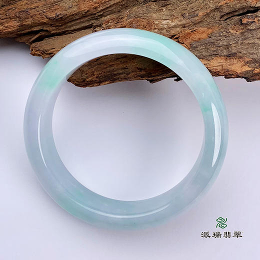 派瑞翡翠 翡翠手镯 糯种 飘花 商品图3
