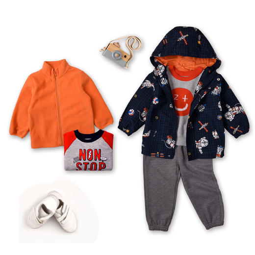 商场同款棉果果秋季新款男童外套+内胆外套一衣三穿时尚好穿两件套保暖冲锋衣M312100422499 商品图2