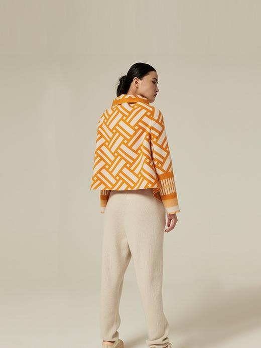 斜拉链提花面料羊绒外套 SJF94W229K 商品图3