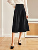 OLrain欧芮儿法式黑色半身裙女早秋2022新款高腰小众设计感A字裙 商品缩略图3