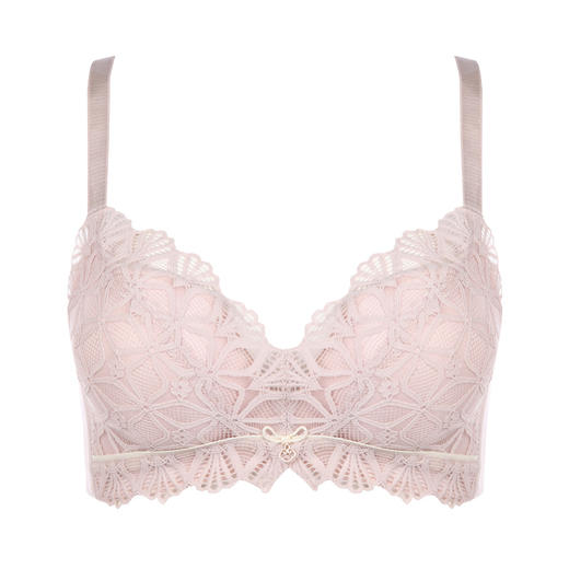 都市丽人自然舒适B杯常规内衣蕾丝薄3/4杯文胸三排扣软脂胶圈LB22G7 商品图4