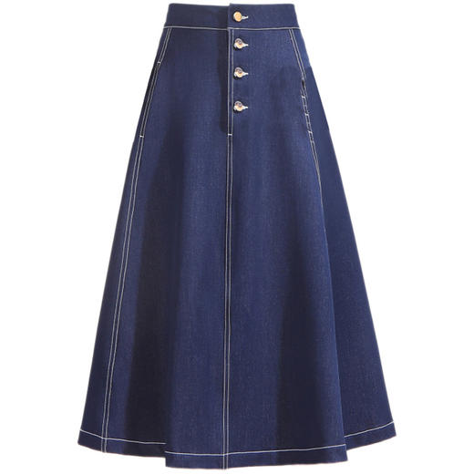 2022秋季新款半身裙时尚高腰A字裙长款大摆裙牛仔裙TY-A109 商品图4