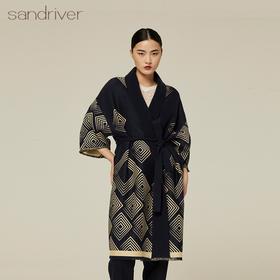 羊绒桑蚕丝提花面料大衣 SJF94W372K