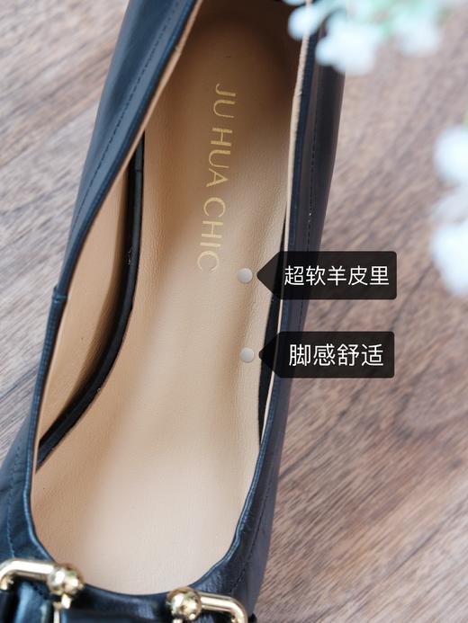 skp奢JI品牌代工厂定制——竹节扣胎牛皮优雅高跟鞋！6CM跟高 脚口松紧褶超显瘦包脚！柔软羊皮里 北京SKP商场线下款跟单 Gu*ci经典竹节元素 中国风韵味 尖头显气质显腿长！ 商品图4