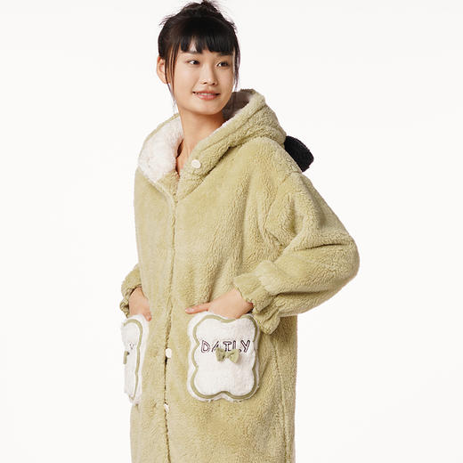 都市丽人生活家居女士长毛绒套装长毛绒厚家居服长袖睡衣LH21H1 商品图1