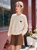 OLrain欧芮儿法式杏色卫衣女秋季2022年新款宽松珠地印花圆领上衣 商品缩略图3