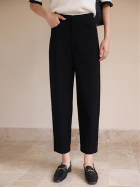 HeyDress休闲裤女春秋宽松烟管裤直筒裤九分裤显高香蕉裤黑色裤子