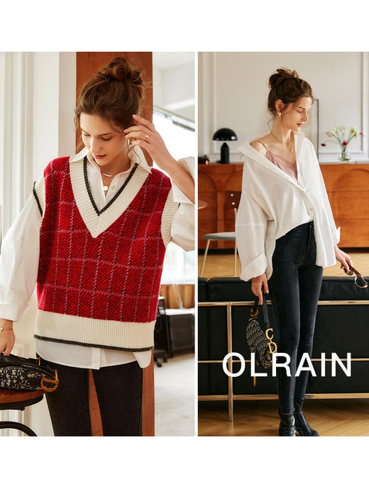 欧芮儿白色纯棉衬衫女夏季2022新款宽松显瘦时尚法式小众休闲衬衣 商品图1