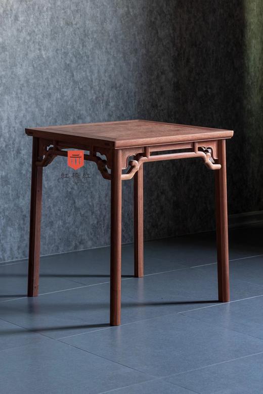 红桥红  家具严选  缅甸花梨（大果紫檀）【木面/石面  62 云纹罗锅枨 方桌】 商品图6