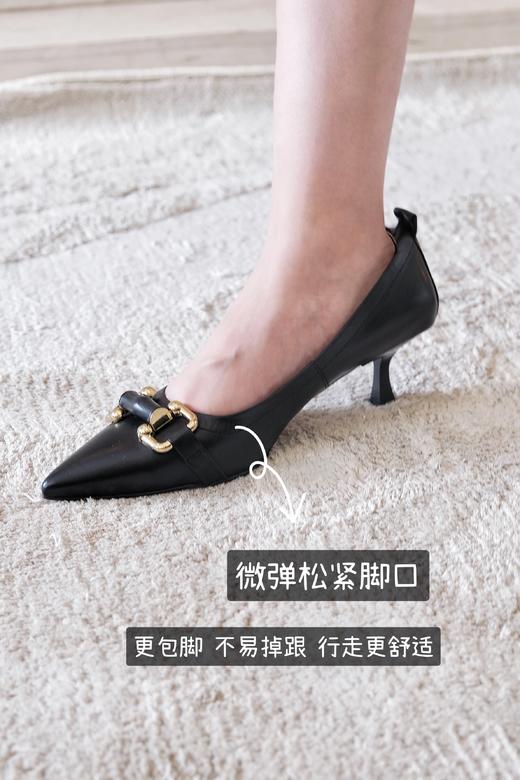 skp奢JI品牌代工厂定制——竹节扣胎牛皮优雅高跟鞋！6CM跟高 脚口松紧褶超显瘦包脚！柔软羊皮里 北京SKP商场线下款跟单 Gu*ci经典竹节元素 中国风韵味 尖头显气质显腿长！ 商品图9