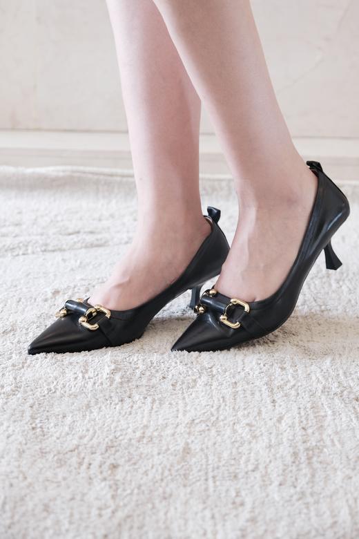 skp奢JI品牌代工厂定制——竹节扣胎牛皮优雅高跟鞋！6CM跟高 脚口松紧褶超显瘦包脚！柔软羊皮里 北京SKP商场线下款跟单 Gu*ci经典竹节元素 中国风韵味 尖头显气质显腿长！ 商品图11