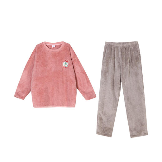 都市丽人生活家居女士长毛绒套装长毛绒厚家居服长袖睡衣LH20A8 商品图4