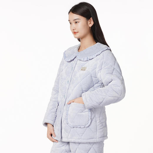 都市丽人睡衣三层夹棉法兰绒夹棉家居服长袖类LH21L9 商品图1