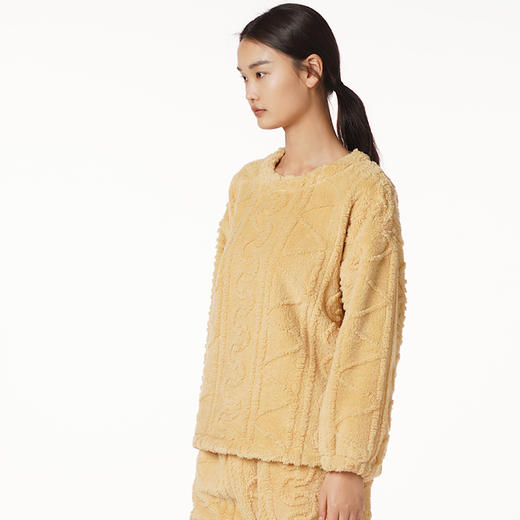 都市丽人生活家居法兰绒套装长毛绒提花厚家居服长袖睡衣LH22F8 商品图1