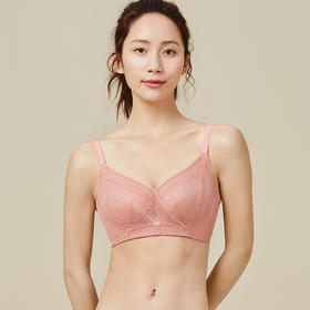 都市丽人自然舒适B杯常规内衣蕾丝薄3/4杯文胸三排扣树脂胶圈LB229G
