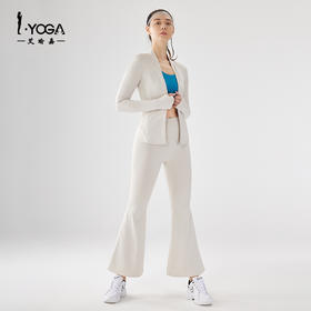 IYOGA瑜伽服外套夹克长袖及臀修身显瘦保湿拇指套防滑亲肤胶原蛋白面料J024