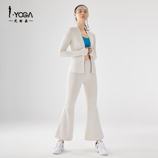 IYOGA瑜伽服外套夹克长袖及臀修身显瘦保湿拇指套防滑亲肤胶原蛋白面料J024 商品图0