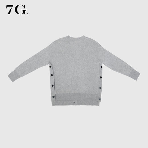 QG22322#侧边纽扣设计绵羊毛针织开衫外套 商品图1