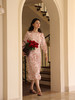HeyDress法式缎面碎花连衣裙女秋季枫叶印花高腰显瘦气质长袖裙子 商品缩略图0