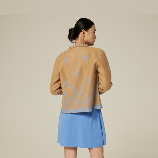 羊绒提花面料小香流苏外套 SJF94W248K 商品图2