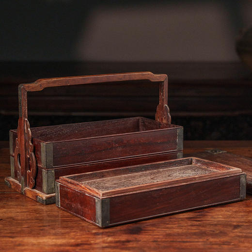 清早期 黄花梨三撞提梁盒 商品图2