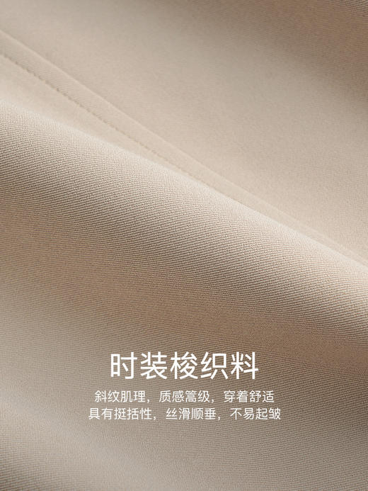 OLrain欧芮儿法式卡其色风衣女早秋2022新款宽松直筒拼接翻领外套 商品图2