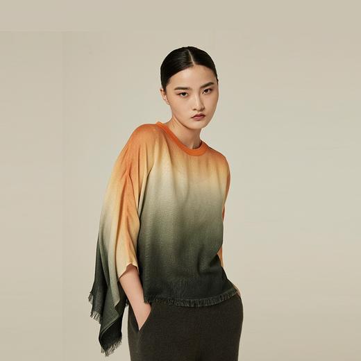 羊绒吊染圆领斗篷上衣 SJF94W387K 商品图3