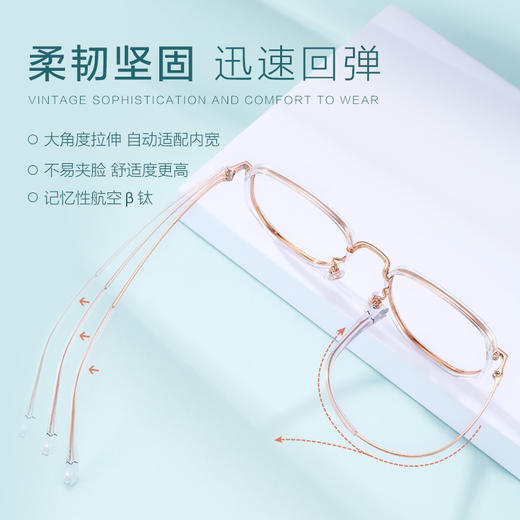 普莱斯PM20009 合金+TR+半钛 轻复古方框镜 商品图3