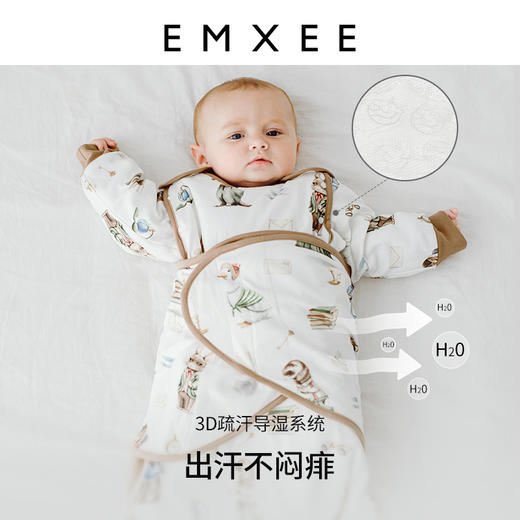 【宝宝安睡】嫚熙婴儿防惊跳睡袋儿童新生儿防踢被宝宝襁褓睡袋春秋款 商品图1