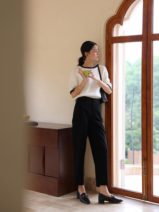 HeyDress休闲裤女春秋宽松烟管裤直筒裤九分裤显高香蕉裤黑色裤子 商品图1