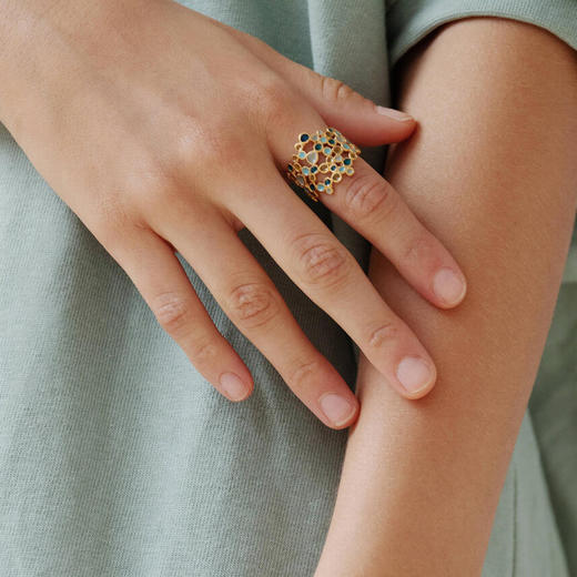 北京仓｜Joidart-Candy Moon-蓝色 珐琅 戒指［西班牙设计师］ 商品图0