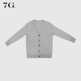 QG22322#侧边纽扣设计绵羊毛针织开衫外套