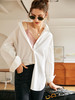 欧芮儿白色纯棉衬衫女夏季2022新款宽松显瘦时尚法式小众休闲衬衣 商品缩略图0