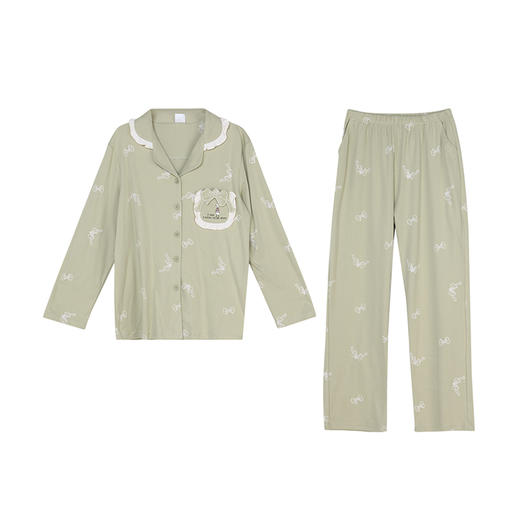 都市丽人好睡好眠女士正价棉质套装40支CVC双面中家居服长袖睡衣LH21H9 商品图4