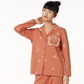 都市丽人好睡好眠女士正价棉质套装40支CVC双面中家居服长袖睡衣LH21H9