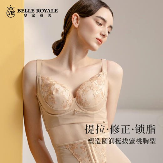 皇家丽美「繁花似锦」系列调整型文胸有钢圈大胸显小聚拢调整型内衣WJ097-1 商品图3