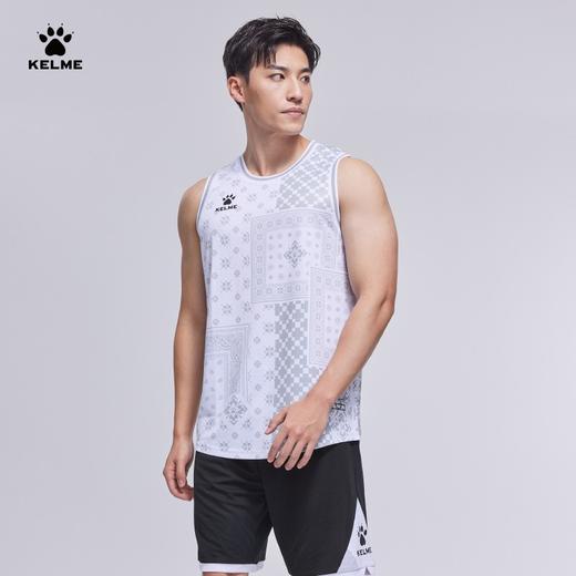 卡尔美训练背心白色针织复古潮流街头篮球跑步无袖运动上衣 商品图1