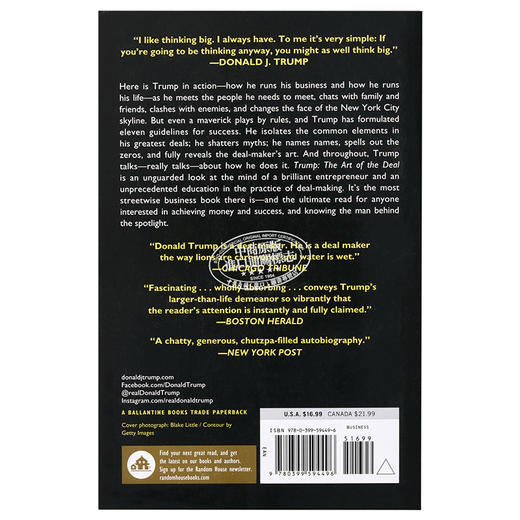 交易的艺术 英文原版 川普 唐纳德 te朗普 做生意 经济管理畅销书 美国总统人物传记 Trump The Art of the Deal 传记 自传 商品图1