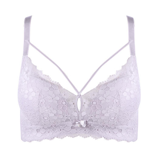 都市丽人自然舒适B杯常规内衣蕾丝中厚3/4杯文胸三排扣无钢圈LB25B2 商品图4