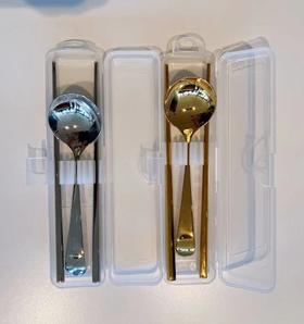 银貂艾伦304食品不锈钢镜面便携式筷勺两件套