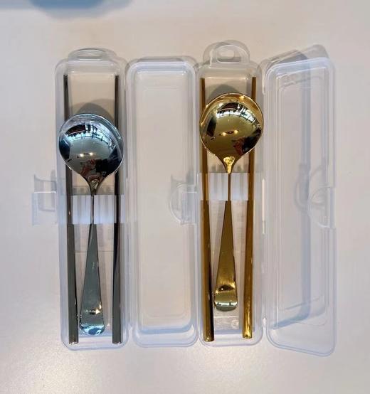 银貂艾伦304食品不锈钢镜面便携式筷勺两件套 商品图0