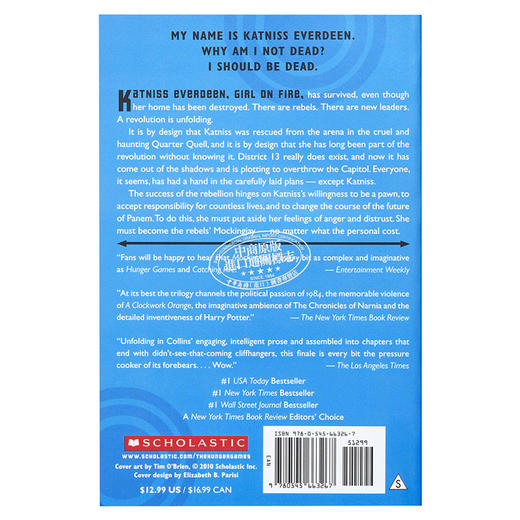 【中商原版】饥饿游戏3 The Hunger Games Mockingjay 英文原版 Suzanne Collins 商品图1