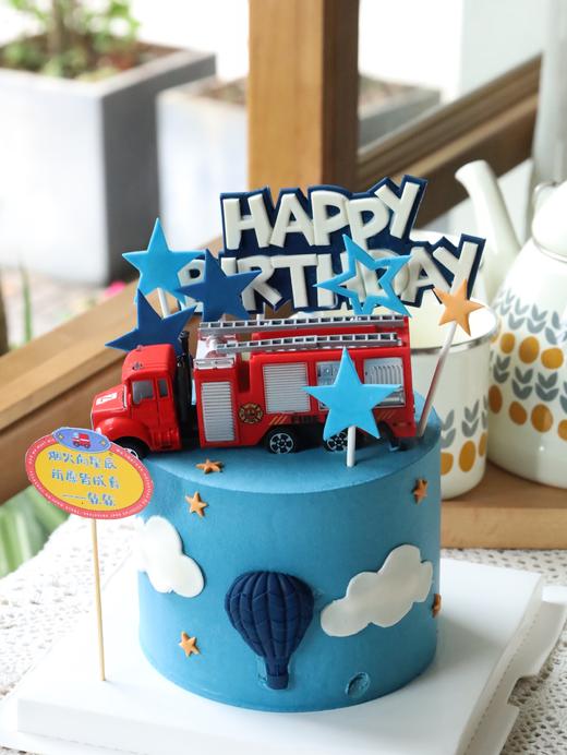 蓝色系消防车（卡片可以更改） 商品图1