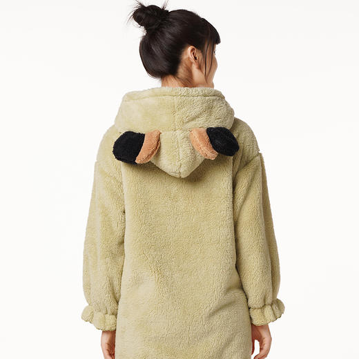 都市丽人生活家居女士长毛绒套装长毛绒厚家居服长袖睡衣LH21H1 商品图2