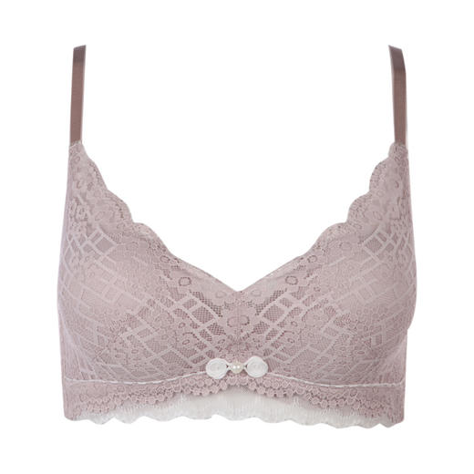 都市丽人自然舒适B杯常规内衣蕾丝薄3/4杯文胸三排扣软脂胶圈LB22G5 商品图8